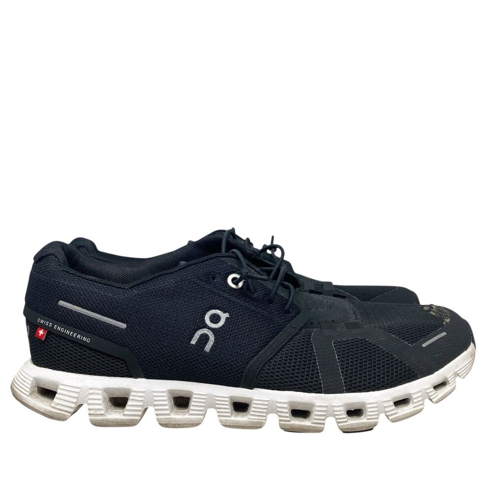 On Cloud 5 Womens 8 Black White Lightweight Walking Shoes Speed Lace 59.98904